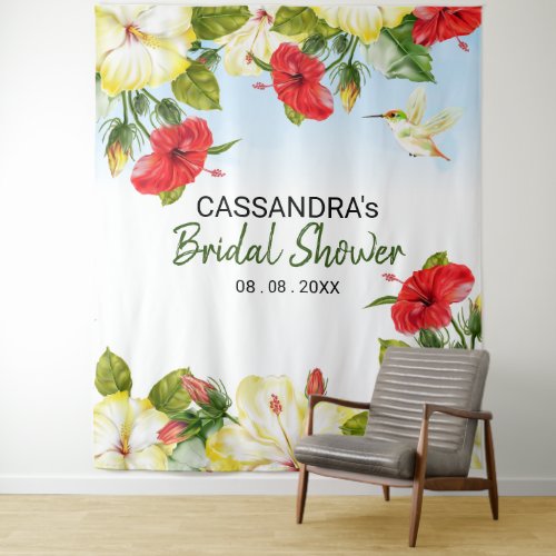 Hibiscus Hawaiian Tropical Floral Wedding Backdrop