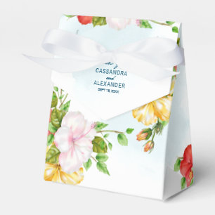 Hibiscus Hawaiian Tropical Floral Wedding Favor Boxes