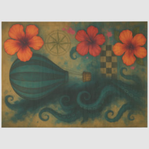 Hibiscus & Hot Air Balloon & Tentacles Decoupage Tissue Paper