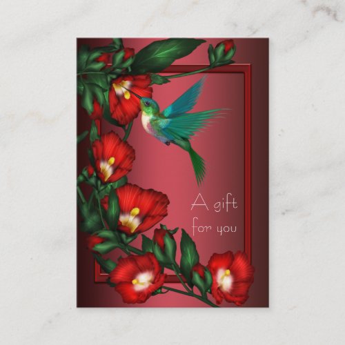 Hibiscus Hummingbird Gift Certificate Gift Cards Business Card Templates