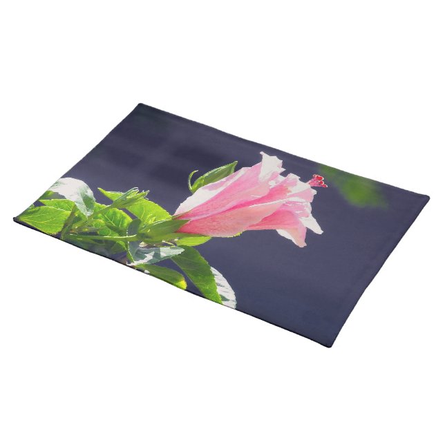 Hibiscus in Bright Sunlight Cloth Placemat (On Table)