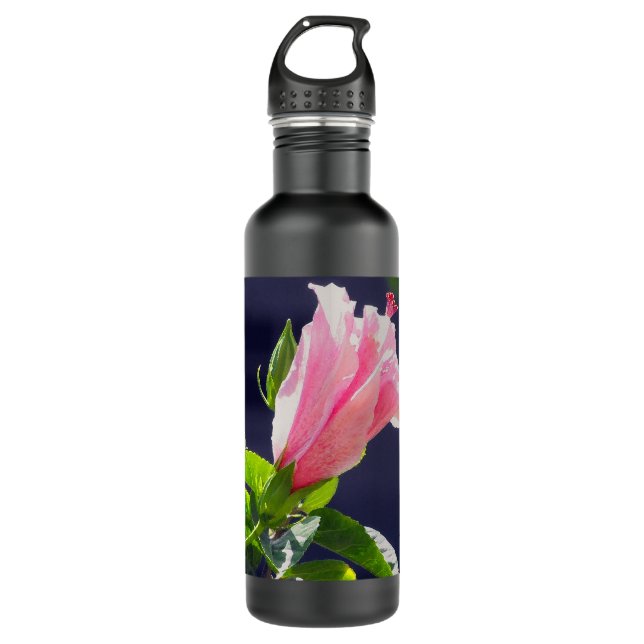 Hibiscus in Bright Sunlight Stainless Steel Water Bottle (Front)