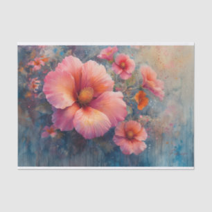 Hibiscus in Rustic Setting Watercolour Tissue Paper