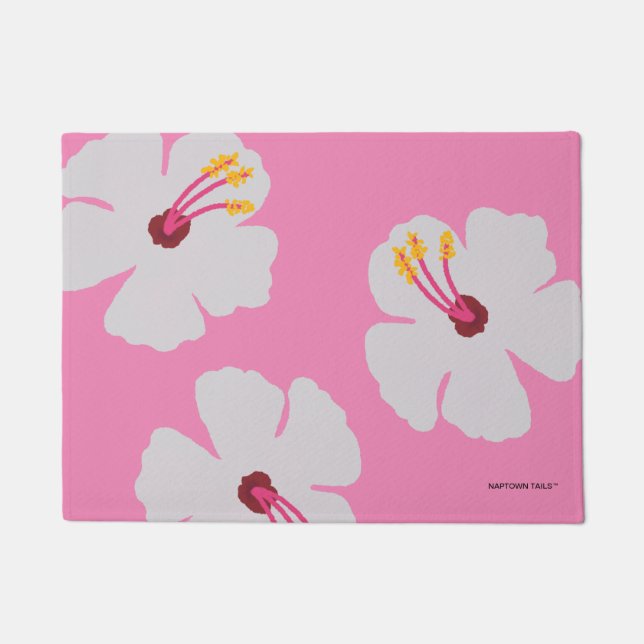 Hibiscus in the Pink Dog Food Mat (Front)