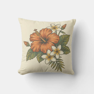 Hibiscus Island Hawaiian Motif - Reversible Scenic Outdoor Pillow