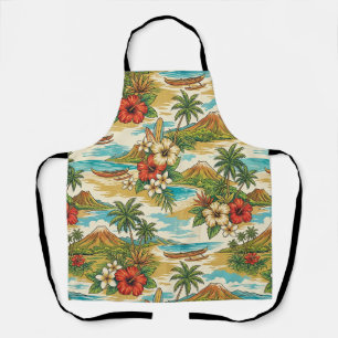 Hibiscus Island Hawaiian Scenic - Brights Apron
