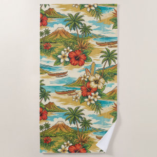 Hibiscus Island Hawaiian Scenic - Brights Beach Towel