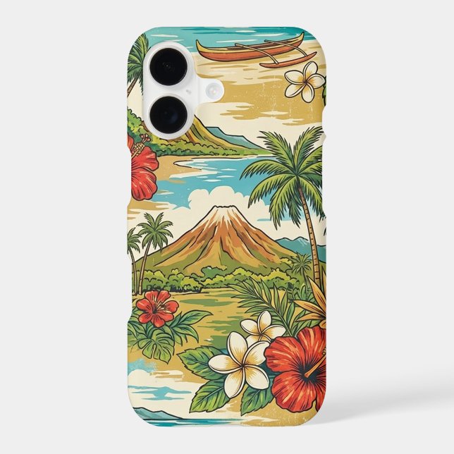 Hibiscus Island Hawaiian Scenic - Brights Case-Mate iPhone Case (Back)