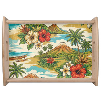 Hibiscus Island Hawaiian Scenic - Brights Serving Tray