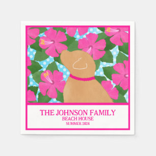 Hibiscus Island Yellow Dog Paper Napkins
