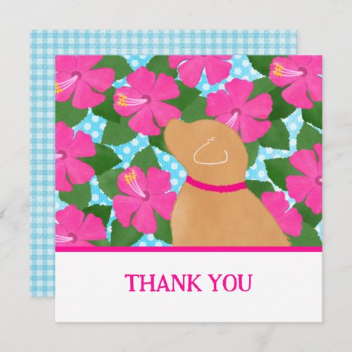 Hibiscus Island Yellow Dog Thank You Cards