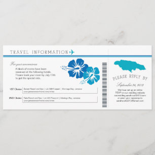 Hibiscus Jamaica Boarding Pass Accommodations Invitation