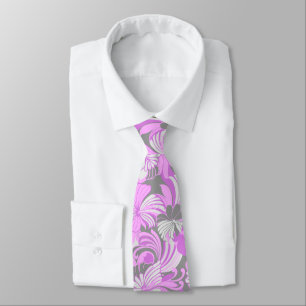 Hibiscus Jungle Floral Hawaiian Two-sided Printed Neck Tie