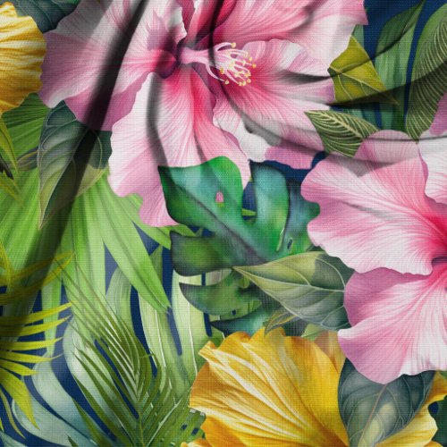 Hibiscus Jungle Seamless Pattern Fabric