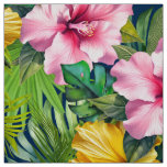Hibiscus Jungle Seamless Pattern Fabric