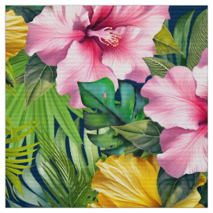 Hibiscus Jungle Seamless Pattern Fabric