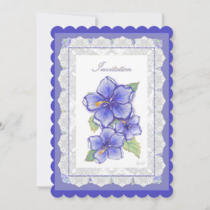 Hibiscus & lace BLUE