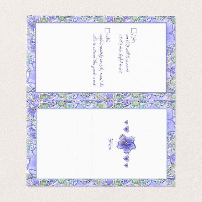 Hibiscus & lace BLUE (Inside Unfolded)