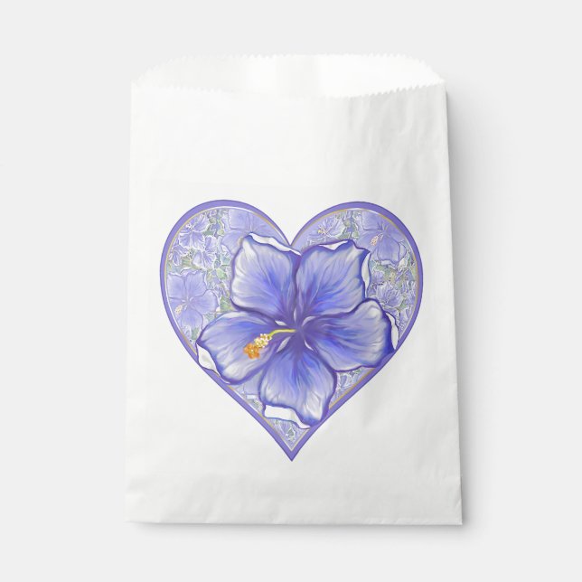 Hibiscus & lace BLUE Favor Bag (Front)