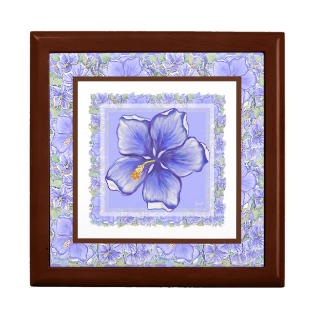 Hibiscus & lace BLUE Gift Box (Front)