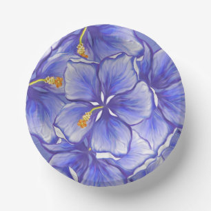 Hibiscus & lace BLUE Paper Bowls