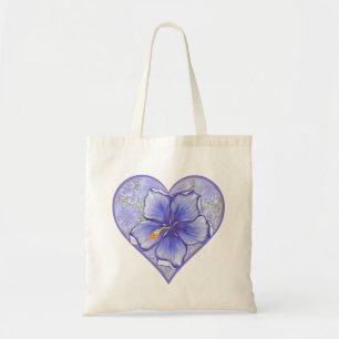 Hibiscus & lace BLUE Tote Bag