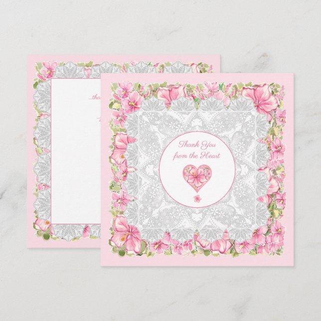 Hibiscus & lace PINK (Front/Back)