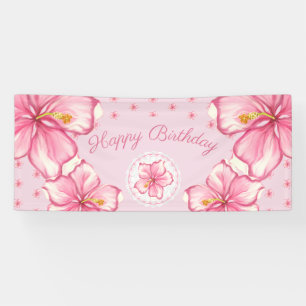 Hibiscus & lace PINK Banner