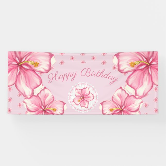 Hibiscus & lace PINK Banner (Horizontal)