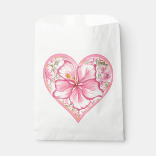 Hibiscus & lace PINK Favor Bag