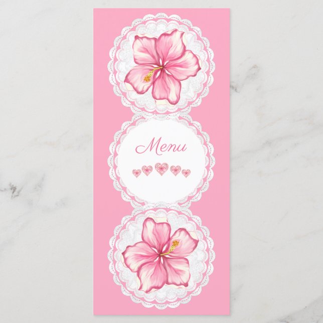 Hibiscus & lace PINK Menu (Back)
