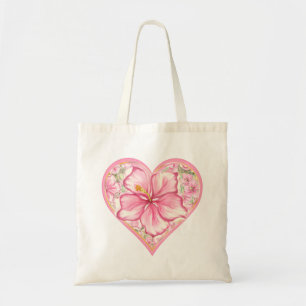 Hibiscus & lace PINK Tote Bag