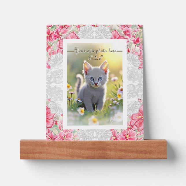 Hibiscus & lace RED Picture Ledge (Front)