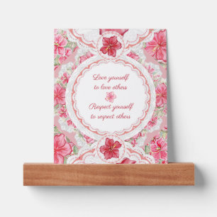 Hibiscus & lace RED Picture Ledge