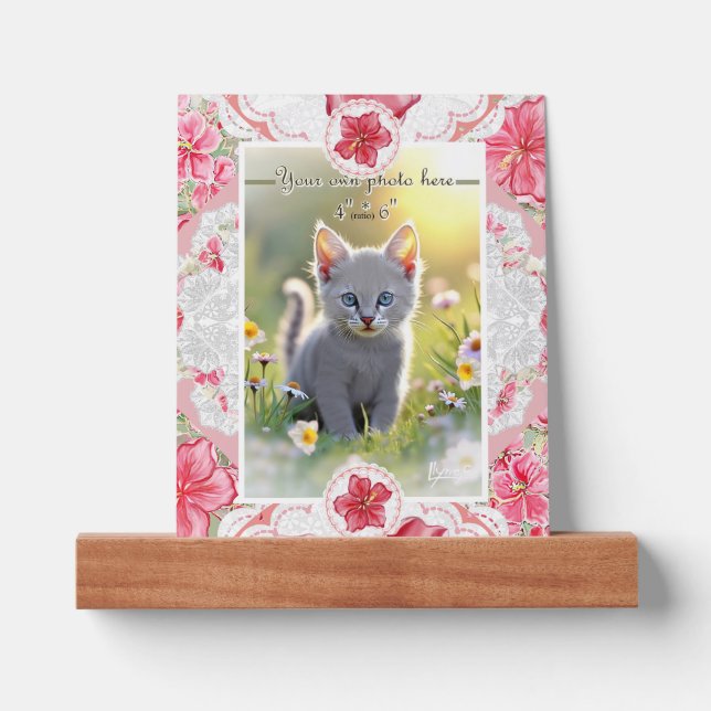 Hibiscus & lace RED Picture Ledge (Front)