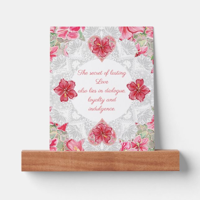 Hibiscus & lace RED Picture Ledge (Front)