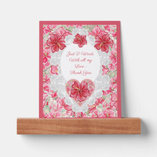 Hibiscus & lace RED Picture Ledge