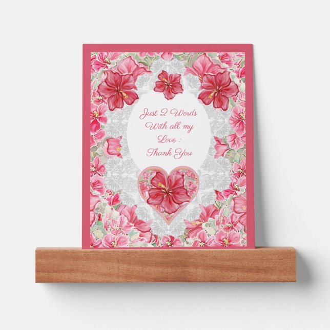 Hibiscus & lace RED Picture Ledge (Front)