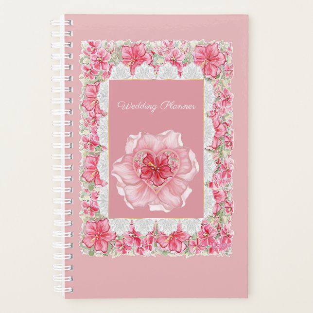 Hibiscus & lace RED Planner (Front)