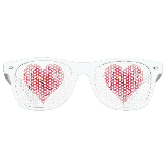 Hibiscus & lace RED Retro Sunglasses (Front)