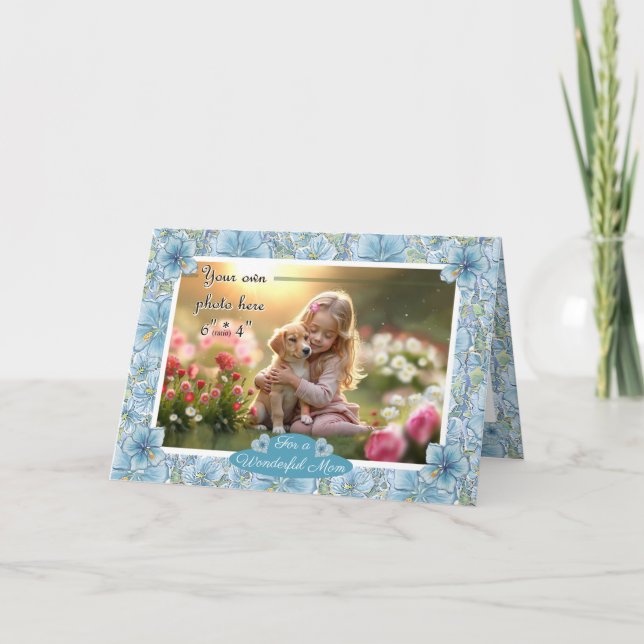 Hibiscus & lace TURQUOISE Card (Front)