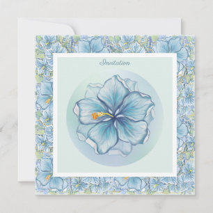 Hibiscus & lace TURQUOISE Invitation