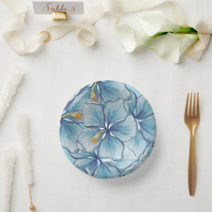 Hibiscus & lace TURQUOISE Paper Bowls