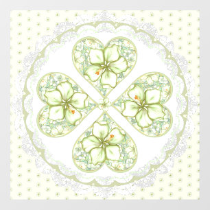 Hibiscus & lace WHITE Floor Decals