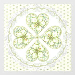 Hibiscus & lace WHITE Floor Decals