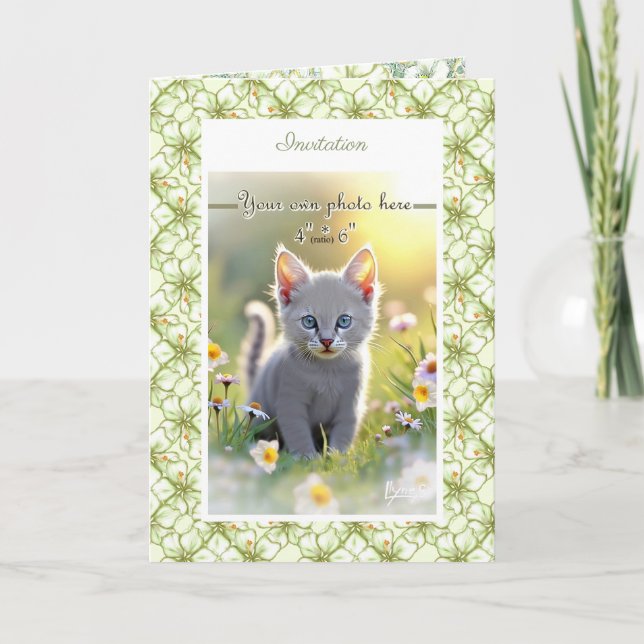 Hibiscus & lace WHITE Invitation (Front)