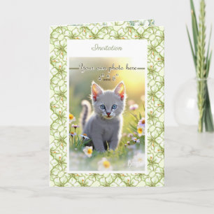 Hibiscus & lace WHITE Invitation