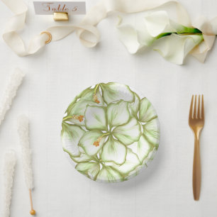 Hibiscus & lace WHITE Paper Bowls