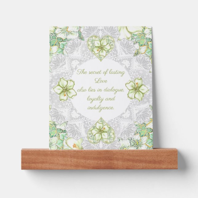 Hibiscus & lace WHITE Picture Ledge (Front)