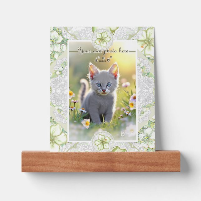 Hibiscus & lace WHITE Picture Ledge (Front)